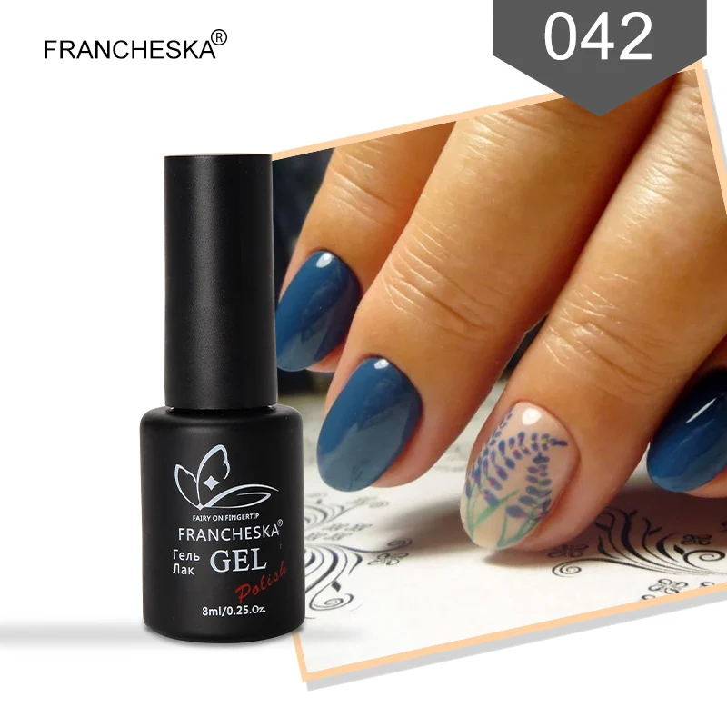 Francheska Гель-лак для ногтей замачиваемый УФ 8 мл Гель-лак маникюрный лак Nails Art Vernis Полуперманентная основа верхнее покрытие для ногтей - Цвет: 8ml Gel Polish 042