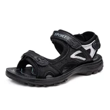 Летние пляжные сандалии из натуральной кожи; женская резиновая обувь на плоской подошве; коллекция года; прогулочные сандалии; удобная дышащая женская обувь для походов