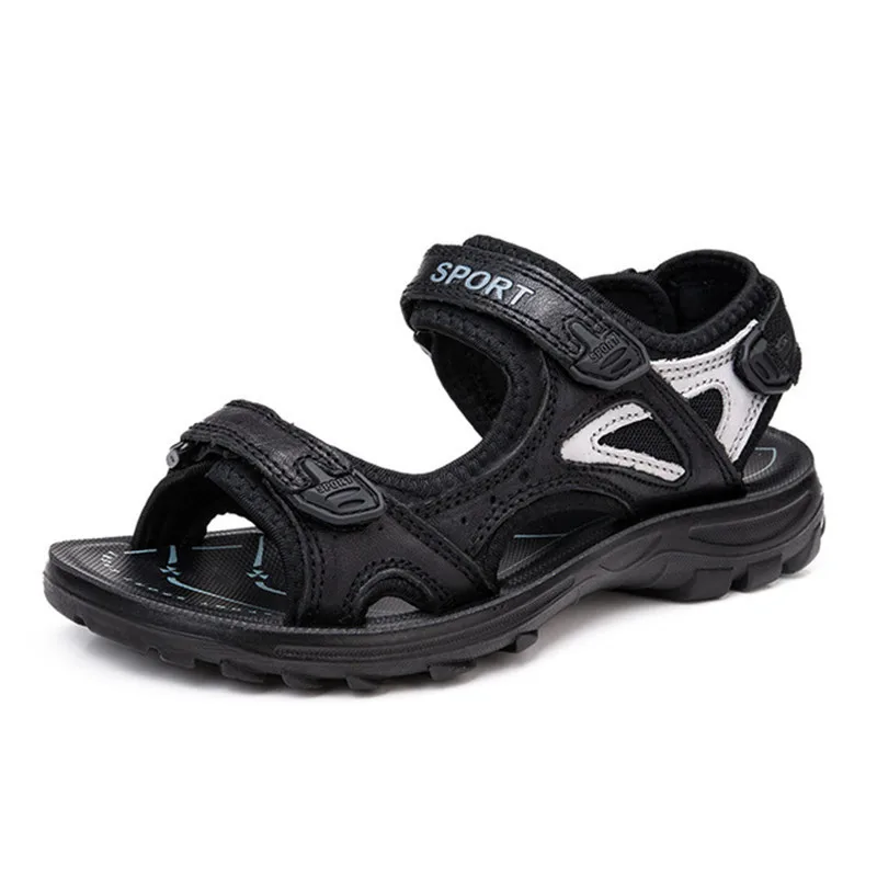 

Summer Genuine Leather Beach Sandals Women Rubber Flats 2019 Outdoor Hiking Sandals Comfort Breathable Woman Trekking Shoes