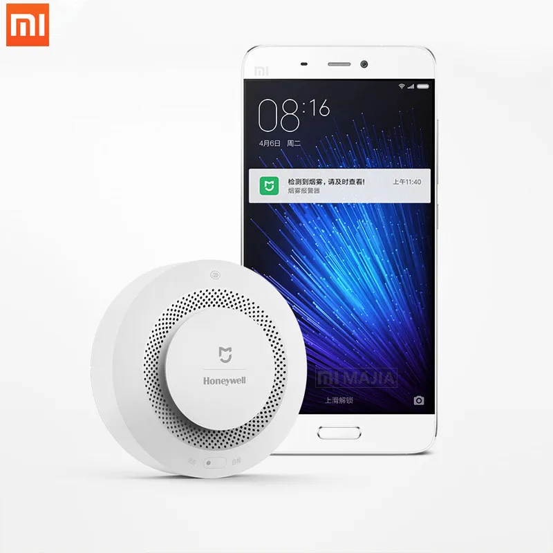 Горячая сейчас Xiaomi Mijia Honeywell пожарная сигнализация детектор звуковой и визуальной сигнализации работает с шлюзом детектор дыма умный дом удаленный