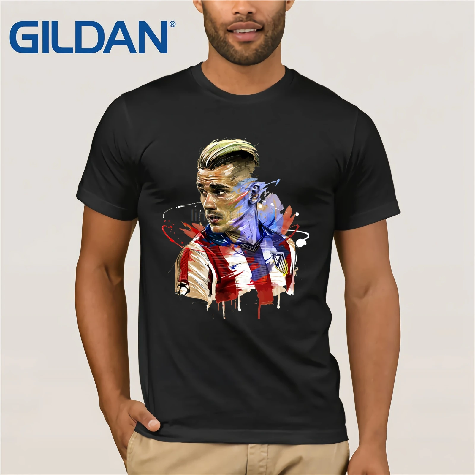 Возьмите Новинка Атлетико Мадрид Антуан Griezmann Футболка 100% хлопок мужской хороший футболки