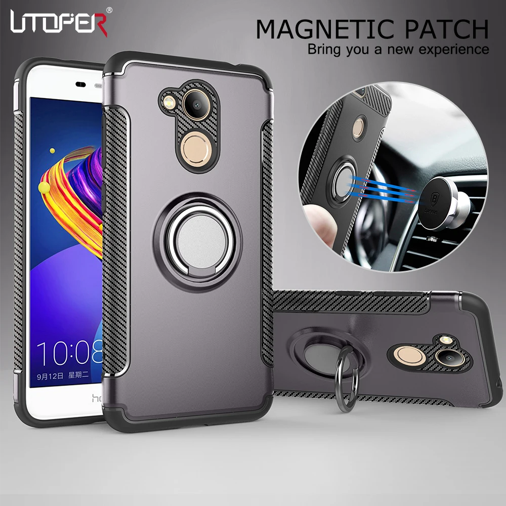 

UTOPER for Huawei Honor 6C Pro Case For Huawei Honor Play Shockproof Back Cover for Honor V9 Play V10 6C Pro Cover Ring Armor