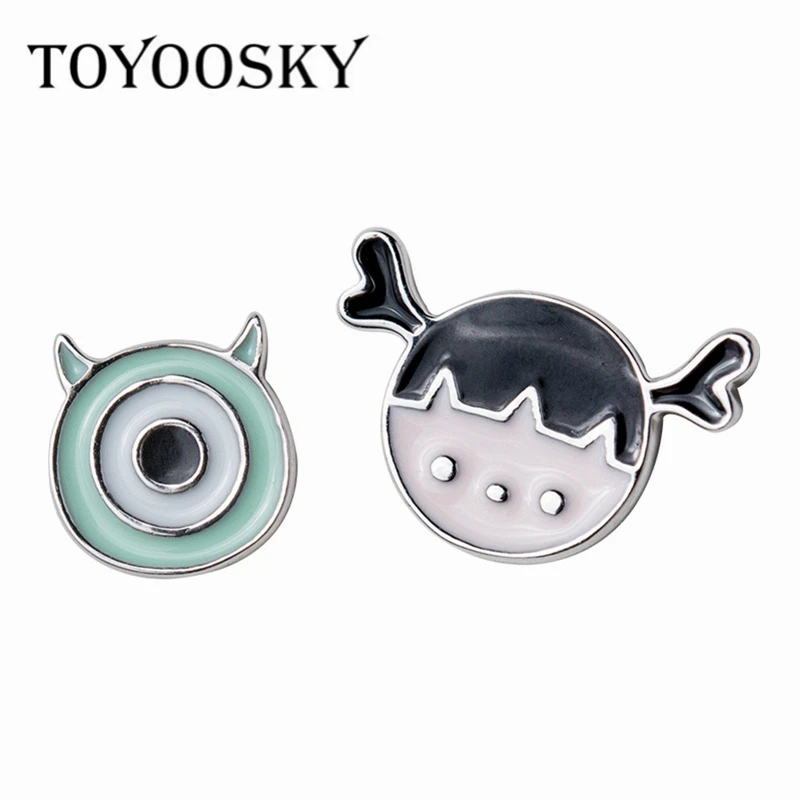 

Newest Cute Monster Doll Stud Earrings Asymmetric Fashion Pure 925 Sterling Silver Earring Pendientes Brincos Fashion Jewelry