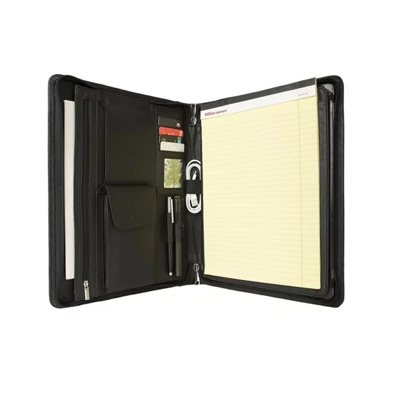 

iLooker Genuine Leather Litchi Lines Case with Notepad Holder,Business Special Portfolio Organizer Conference Folder