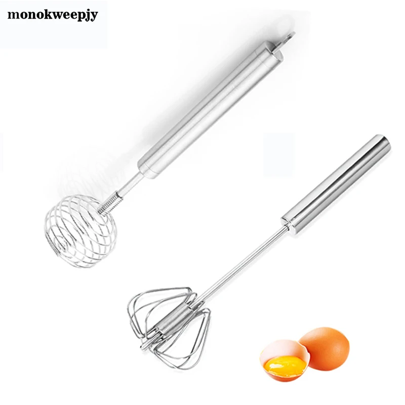 

Stainless Steel Hand Egg Beater Spiral Wire Milk Blender Whisk Mixer Baking Cooking Tools Kitchen Gadget