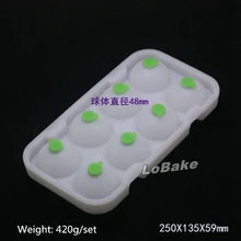 8 полостей белого цвета формы шарика утолщаются силиконовые кубики льда лоток приготовление мороженого шоколадный шар формы для морозильная камера для мороженого