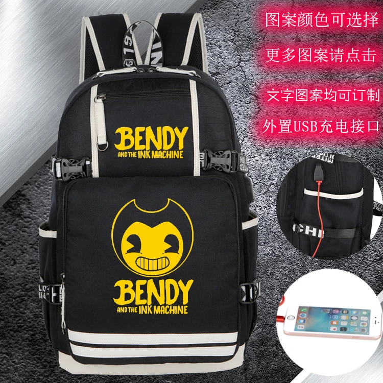 

Bendy And The Ink machine Games Backpackers Boys And Girls Schoolbags women men shoulder travel bag Teenage Girl Backpacks