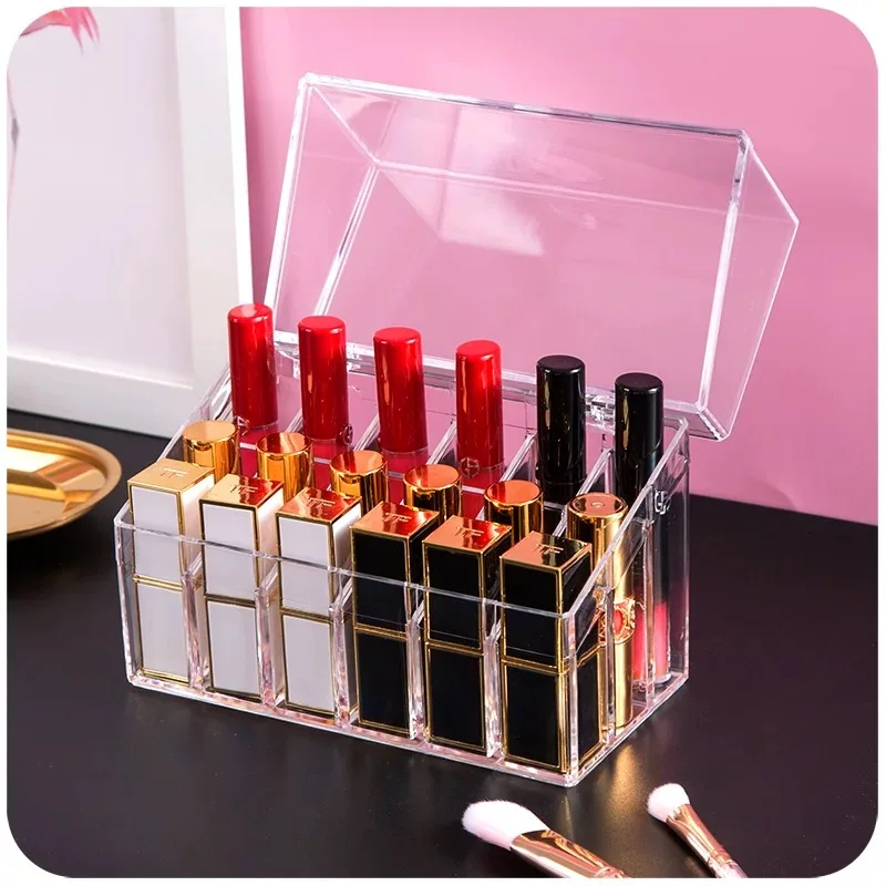 

Lip Gloss Holder Lipstick Box Display Stand Sundry Storage Box Cosmetic Makeup Organizer Holder With Lid