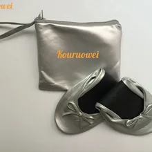 Модные серебряные балетки на плоской подошве; обувь с сумочкой; женской обуви