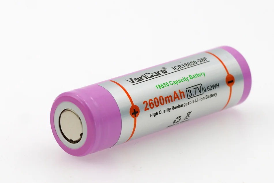 10 шт./лот VariCore 18650 ICR18650-26F 2600mAh литий-ионный аккумулятор 3,7 v для использования в фонариках