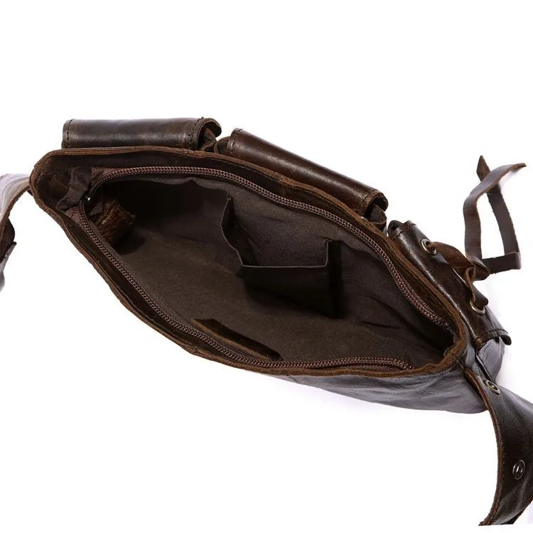 Винтажная натуральная коровья кожа мода коричневый цвет Мужская поясная сумка карман кошелек бумажник поясная сумка# VP-J3014R