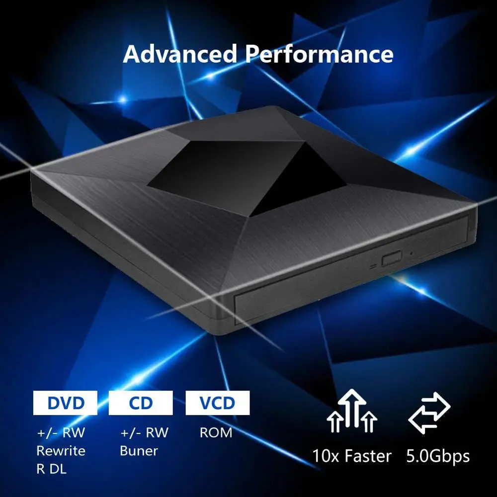 YiYaYo type C USB 3,0 внешний CD Привод DVD RW горелки Писатель Оптический привод CD rom плеер для hp Apple Macbook PC ноутбук Windows