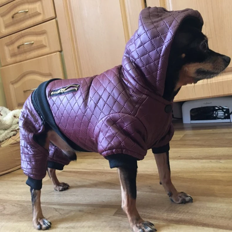 Водонепроницаемый Зимний комбинезон для собаки теплый маленький Чихуахуа Одежда пуделя куртка пальто толстовка съемные брюки