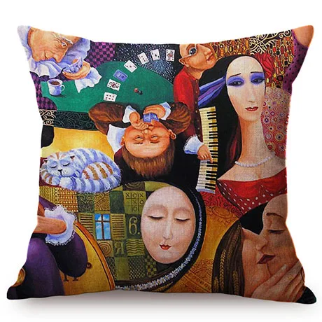 Nordic Abstract Oil Painting Art Vintage Poster Design Noble Life Style Sofa Throw Pillow Case Gallery Decorative Cushion Cover K114-2