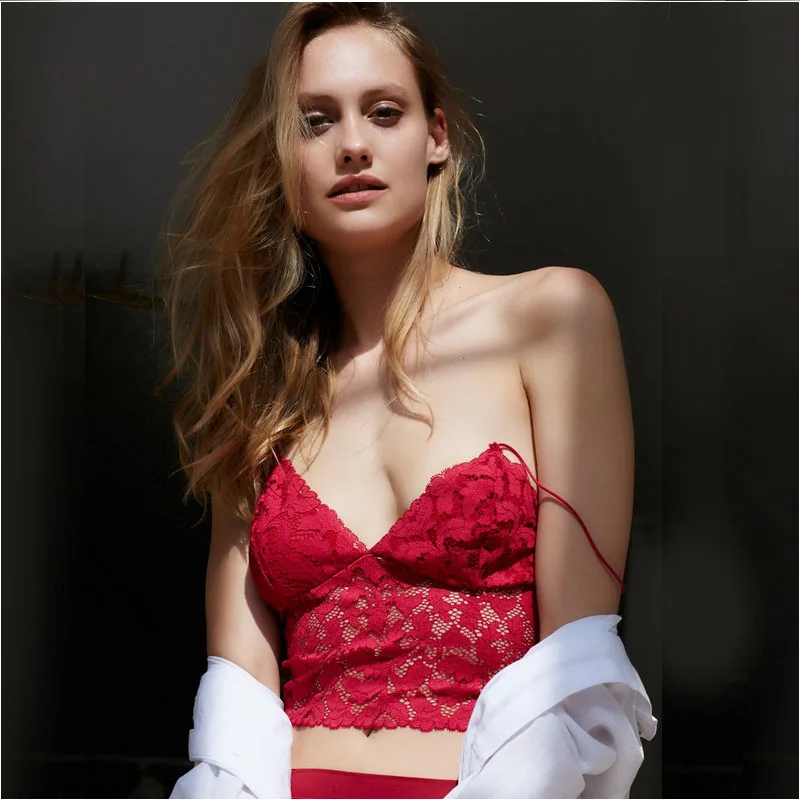 

Spring/Summer New Fashion Short Sling Umbilical lace vest