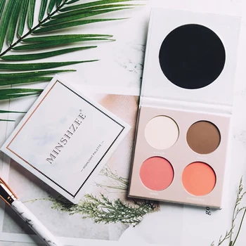 

New 4 colors Highlight Blush Face Make up Waterproof Pressed Powder Contour Bronzer Blusher Shading Cosmetic