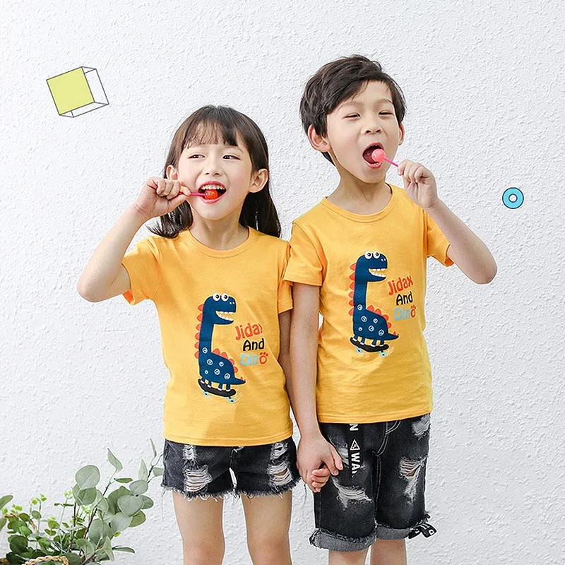 

Summer Boys Cartoon O-neck T-shirts Child Short Sleeve Tops Girls Casual Tees unisex Cotton Short Sleeve printing T-Shirt