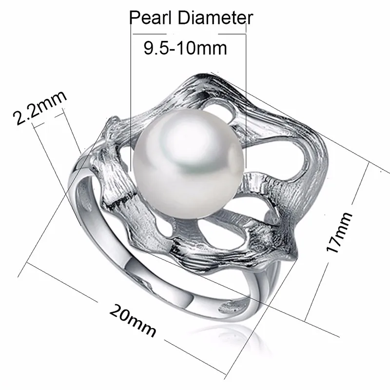 Sinya Fleshwater Cultured Pearl Ring Unique Lotus Leaf Design 925 Sterling Silver Jewelry for Women's Gift tz09044r