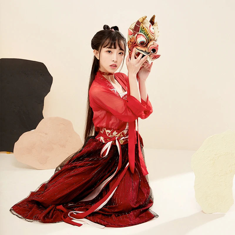 Красный Hanfu для женщин Китайский национальный танец костюм традиционная сценическая одежда Восточный сценический костюм фестиваль наряд DC1830