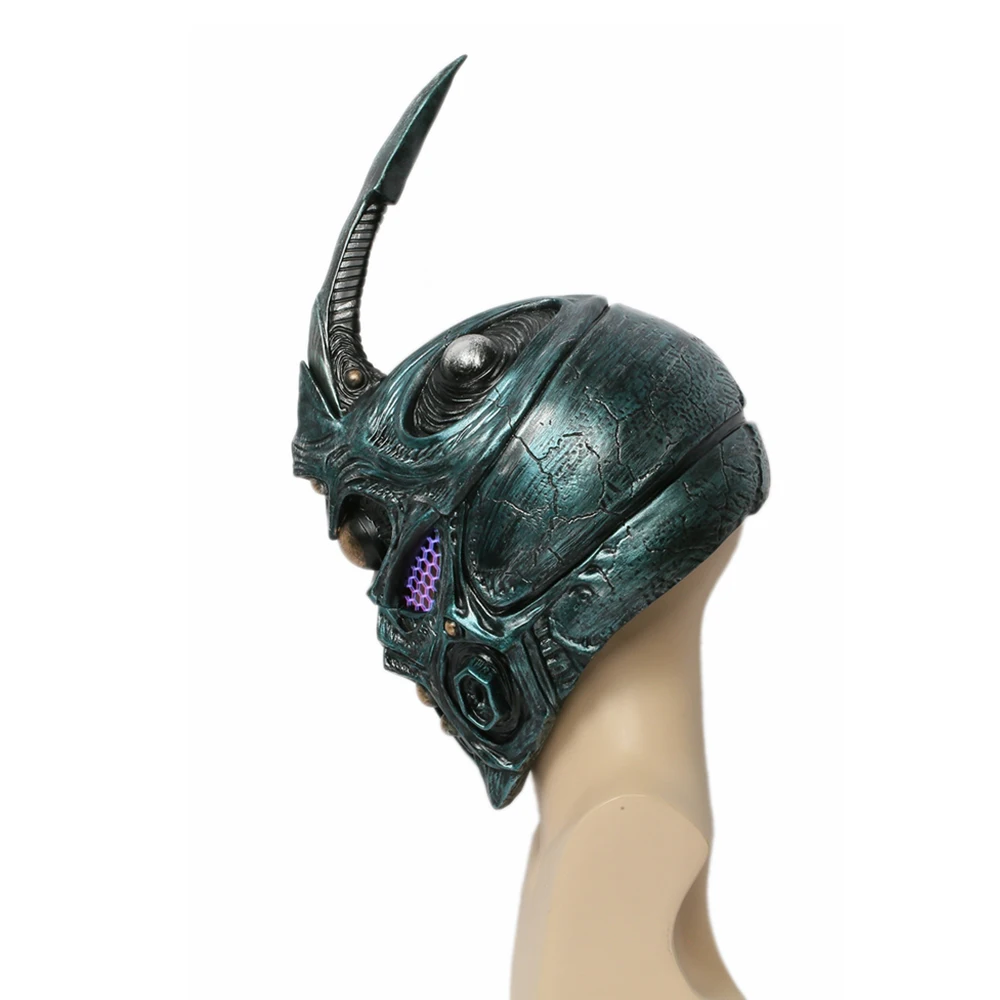 Bio Booster Armor Guyver Cool Full Head полимерный шлем маска Аниме Косплей Костюм реквизит темно-зеленый шлем со съемным рогом