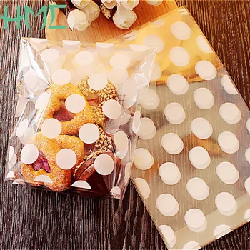 

New white Polka dots clear plastic bag gift bag candy cookies bag for christmas birthday Wedding party supplies Packaging bag