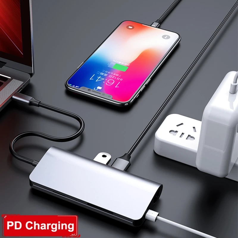 USB концентратор ZEUSLAP 3 0 с C на HDMI RJ45 Thunderbolt адаптер для MacBook Samsung S8 S9 Huawei Mate 10/Pro USB3.0 Тип