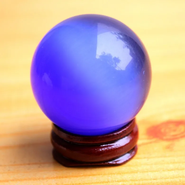 

Beautiful ASIAN QUARTZ RED Navy blue CRYSTAL HEALING BALL SPHERE 40MM + STAND