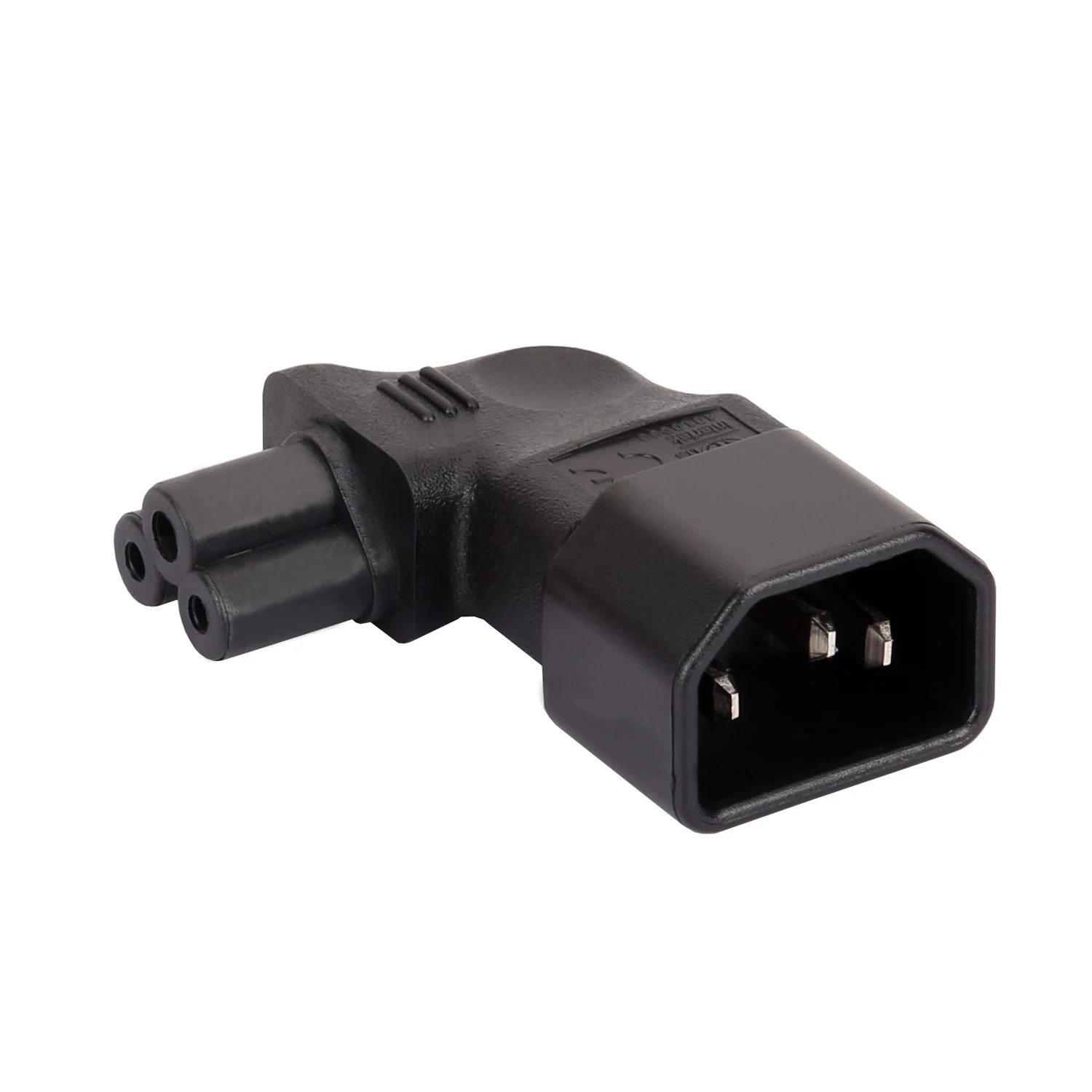 Черный JORINDO IEC320 C14 до C5 левый поворот 10A 110-250 В IEC320 C14 штекер C5 женский IEC-320 PDU UPS адаптер питания - Цвет: Черный