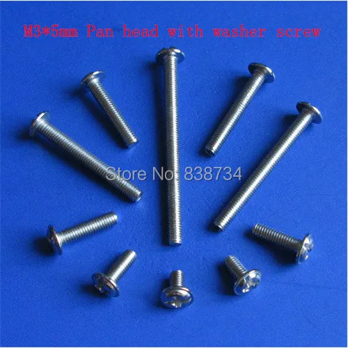 200pcs m3*5 nickel plated steel cross recessed round head miniature