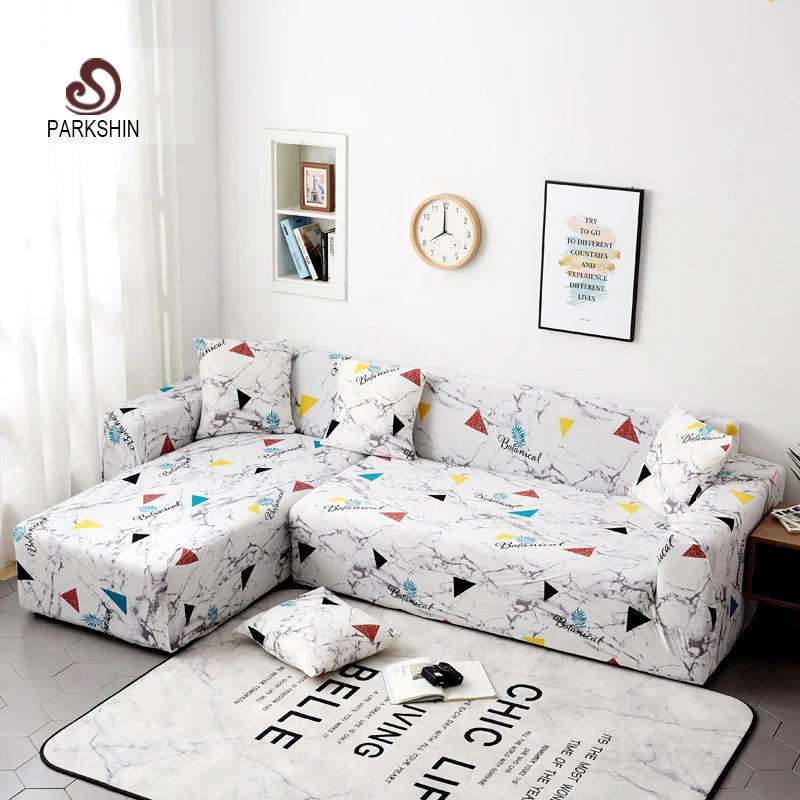 

Parkshin Geometric Slipcover Stretch Sofa Covers Furniture Protector Polyester Loveseat Couch Cover Sofa Towel 1/2/3/4-seater