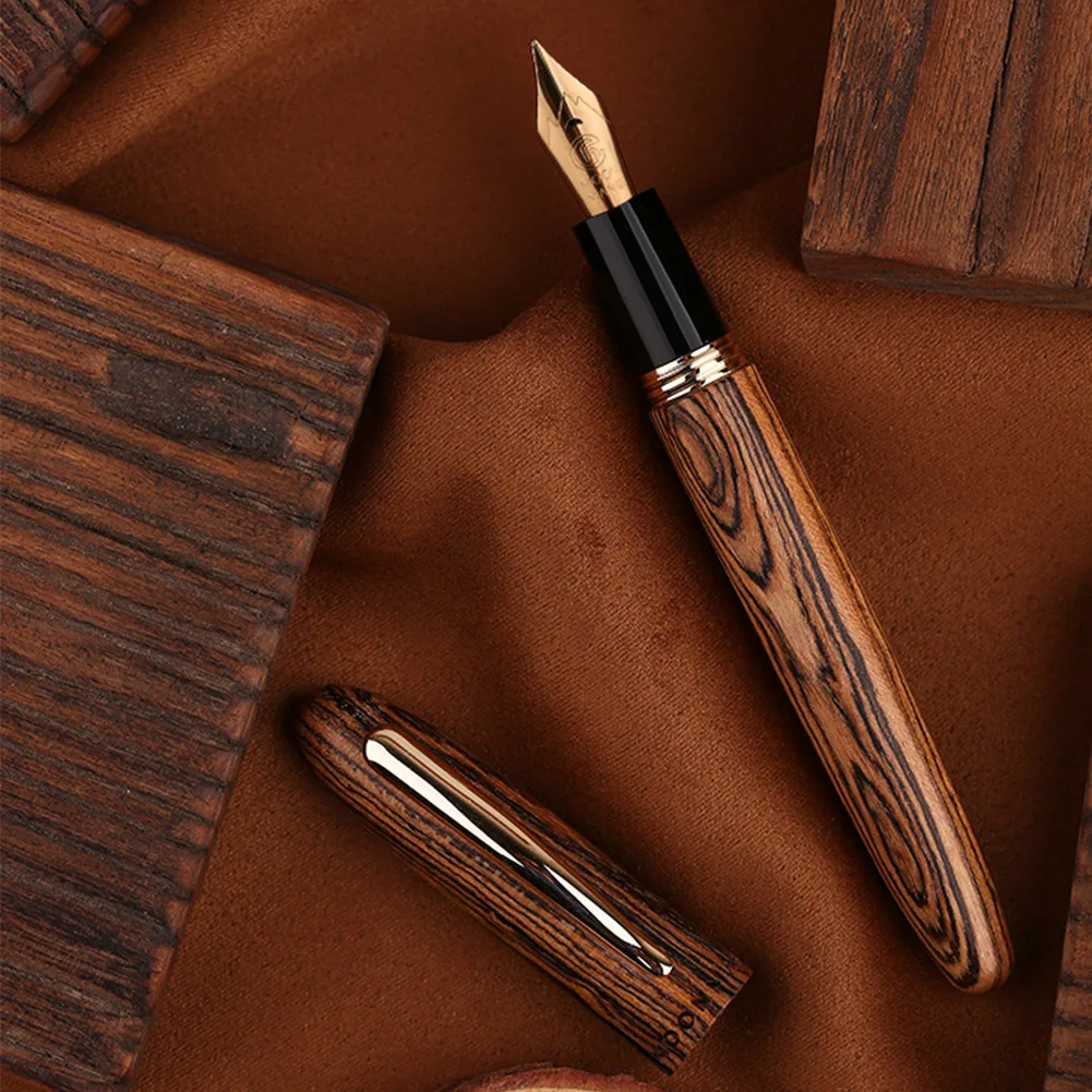 

Portable Non-slip Solid Wood Pen Stationery Ink Pen Study Supplies Writing Pen Home Office Signature Pen Gift