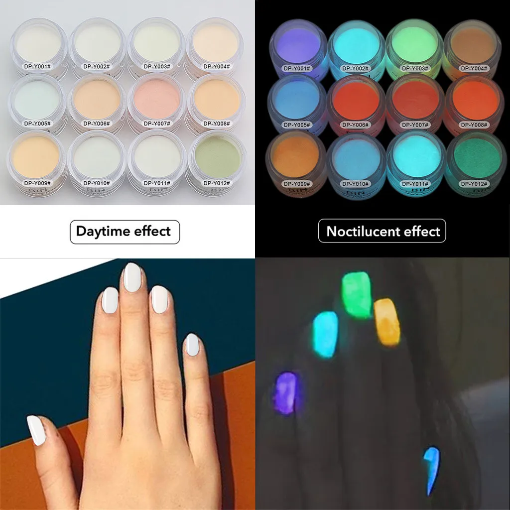 

Ultrafine Fluorescent Nail Powder Neon Phosphor Colorful Nail Art Glitter Pigment Glow Luminous Dust Decorations Dropsjipp YJJ2