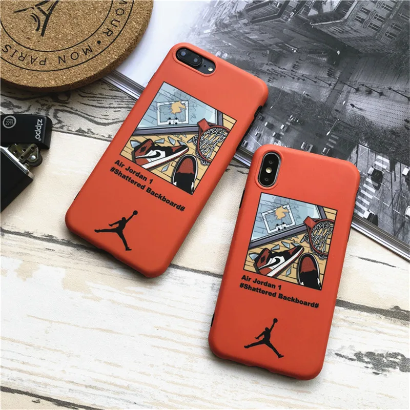 

Fly Man Jordan 23 Cover case for iPhone X Max XR XS Anti-Fade Marble pattern soft TPU shockproof armor coque