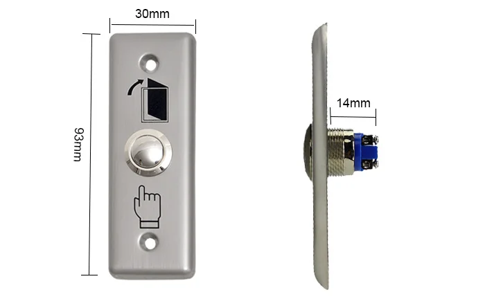 Прямоугольный из нержавеющей стали 12 V Выход доступа Управление сенсорная кнопка для выхода ZDKG03
