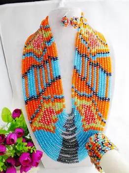 

Free Shipping !!! A-2736 2017 Crystal Beads Set Jewelry Nigerian Wedding Crystal Beads Jewelry Set