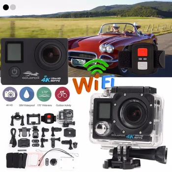

LCD Dual Screen Ultra HD 4K Action Camera 16MP Wifi 1080P Action Sports Camera Go Waterproof pro Bike Helmet Cam +Remote Control