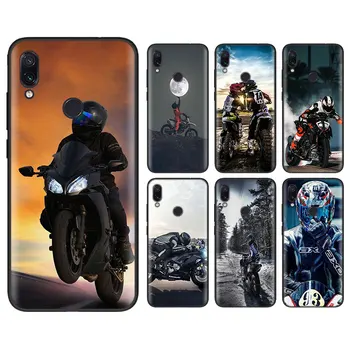Перейти на Алиэкспресс и купить Черный мягкий чехол для Xiaomi Redmi K30 5G K20 Pro Note 8T 8 7S 7 6 8A 7A 6A Moto Cross мотоциклетный спортивный Чехол