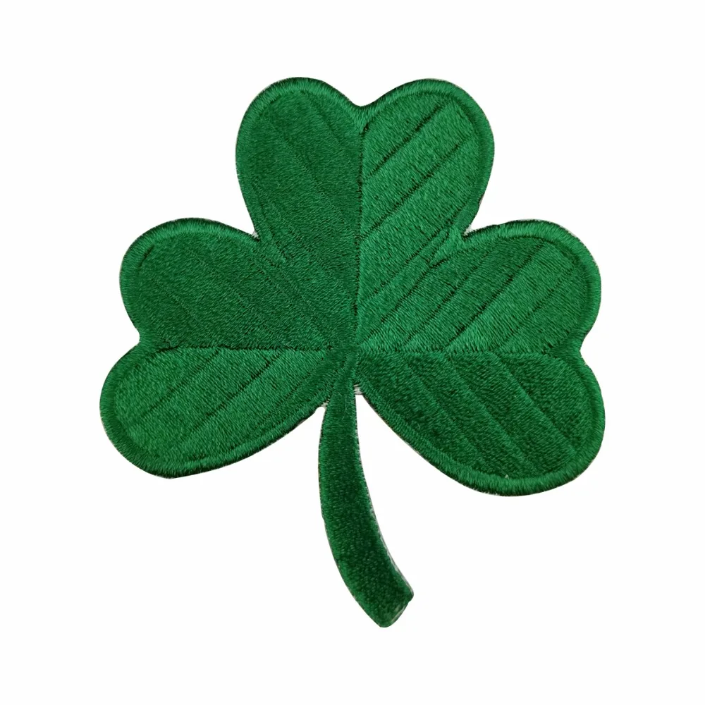 G0161 (1)Classic Irish Clover Dark Green Lucky Shamrock Embroidered Patch