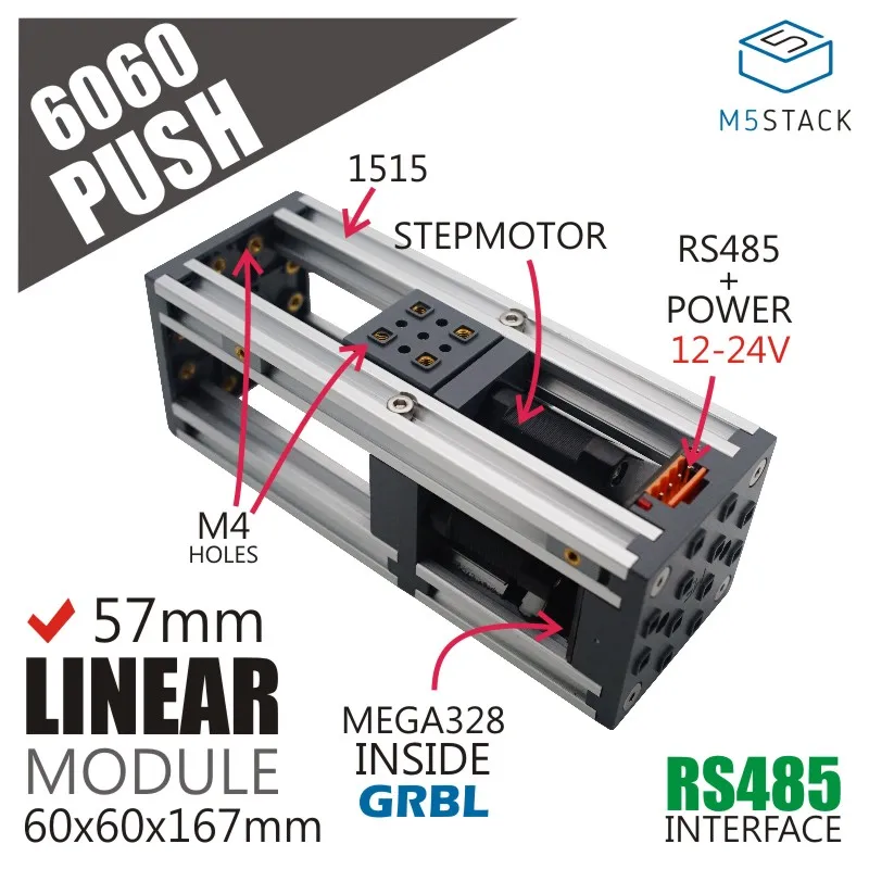 M5Stack Official 6060 PUSH Motion & Robot Control шаговый двигатель Mega328 микропроцессор RS485