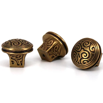 

4PCS New European Retro Style Furniture Cabinet Knob Antique Solid Drawer Handle knob Luxury Door Pull