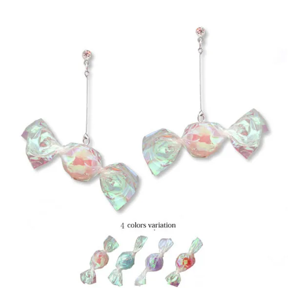 

2019 New Handmade Crative Candy Drop Earrings Shiny Crystal Long Sweet Foods Funny Earrings For Lovely Women Girls Kids Jewelry