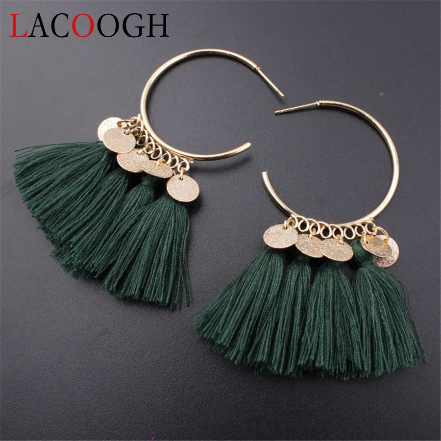 

10 Colors Tassel Earrings For Women Ethnic Big Drop Earrings Bohemia Fashion Jewelry Trendy Cotton Rope Fringe Long Dangle Gifts