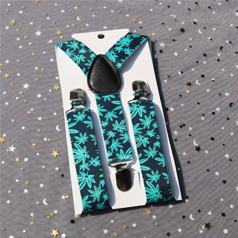 2018 Summer Green Leaf Children Suspenders Baby Boys Girls Suspenders Clip on Y Back Braces