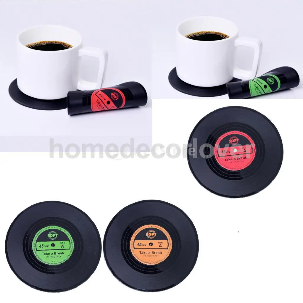 Виниловые пластинки альбом Coaster набор CD напиток кружка кофе коврик черный музыка красный