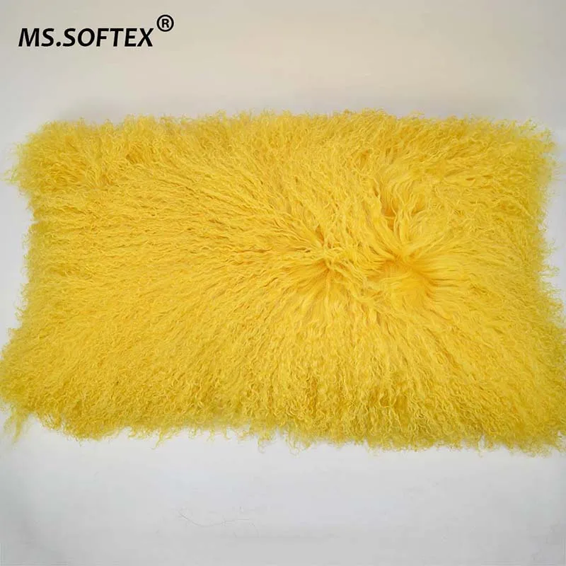 Чехол для подушки MS.SOFTEX из натурального меха ягненка монгольский чехол