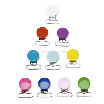 

10 Pcs 25MM Baby Infant Metal Clips Pacifier Holders Shape Alloy Suspender Hook #T026#