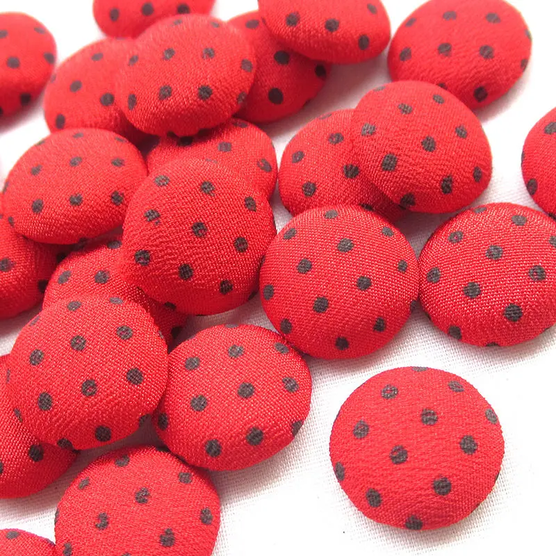 100 шт 12 мм красный цвет на выбор ткань в горошек с плоским основанием кнопки для сережек DIY Ювелирные изделия E05408