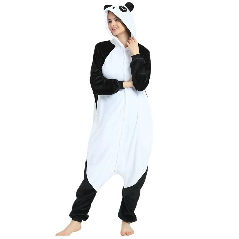Cute Kungfu Panda Kigurumi Flannel Cartoon Cosplay Onesie Warm Panda Night  suit Set Jumpsuit Couple Sleepwear Costume For Party| | - AliExpress