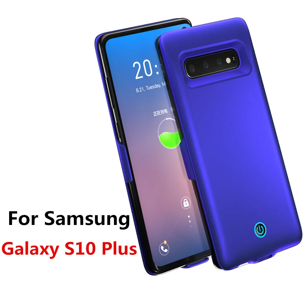 6000/7000 мАч Расширенный чехол для аккумулятора телефона для samsung Galaxy S10 Plus чехол для зарядного устройства для samsung S10/S10e внешний аккумулятор - Цвет: Blue For S10 Plus