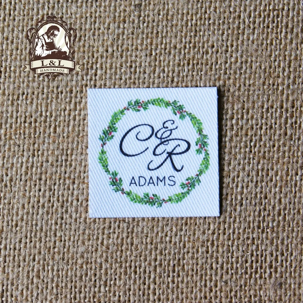 60 Custom logo labels / brand labels, personalized name tags for children, iron on,Custom